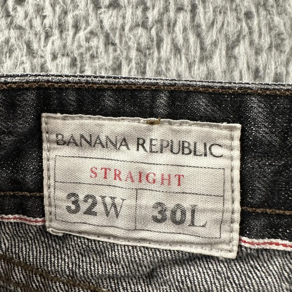 Banana Republic Selvedge Jeans Mens 32x30 Black Straight Kaihara Denim